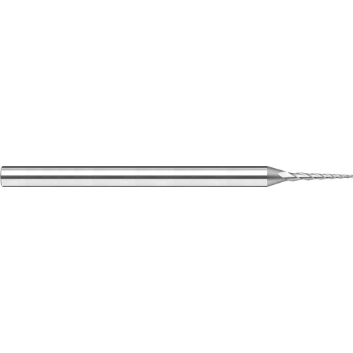 Miniature End Mills - Tapered Rib Cutters - 0.0600″ Cutter Diameter × 0.6000″ Length of Cut × 0.5° per side Carbide Tapered Square End Mill, 3 Flutes